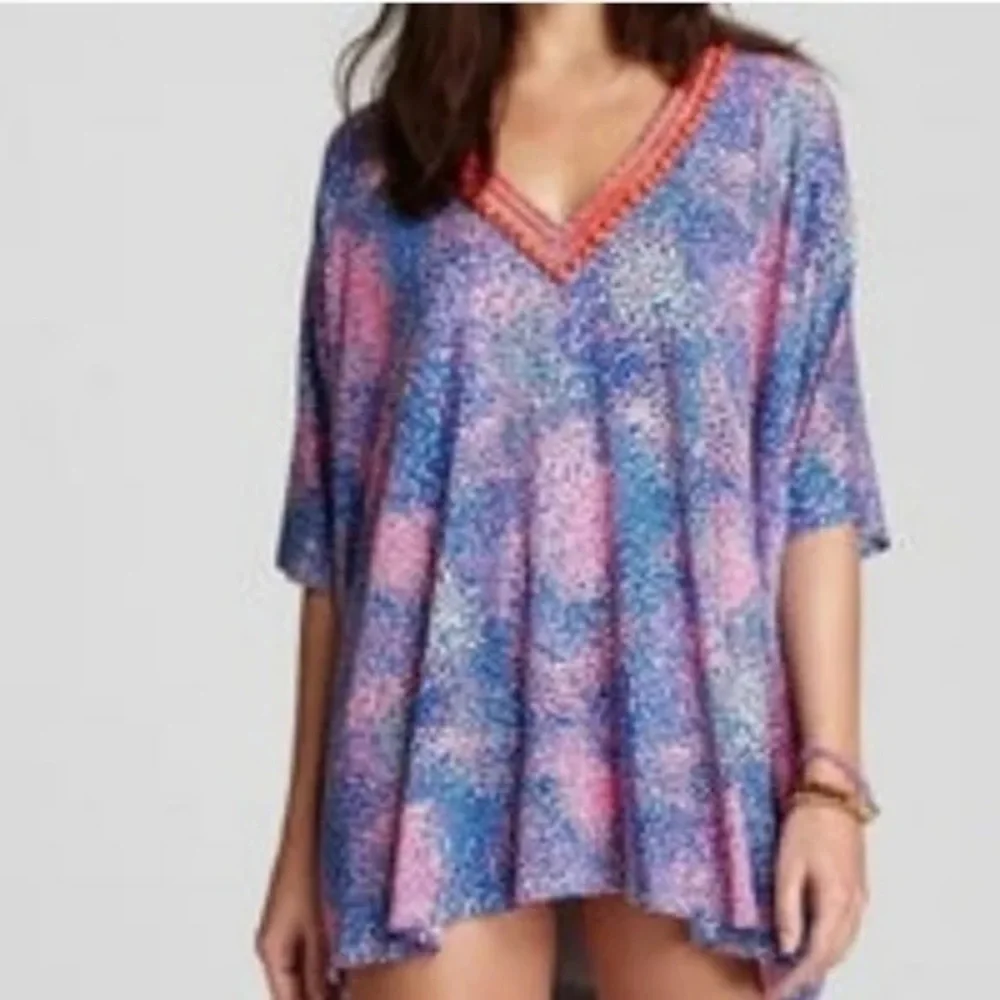 Nanette Lenore Swim Cover Up Beaded Colorful Size Medium
